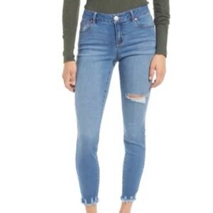 1822 Denim Jeans Women’s Size 29 Lani Medium Wash Distressed Ankle Skinny EUC